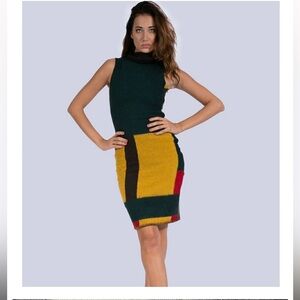 Natalia Romano Wool Color
Block Dress - Size XL